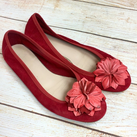 Manya red perforated suede ballet flats Italy 38 - Picture 2 of 7